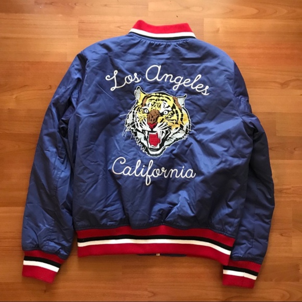 Embroidered Tiger California Varsity Bomber Medium